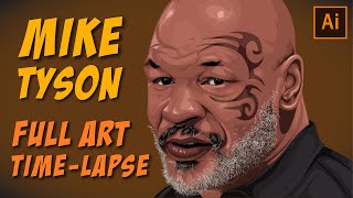 Full art time-lapse of Mike Tyson | Vector portrait | adobe illustrator | vector art