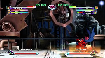 MvC2 Jin saves Cyclops from Colossus super dive