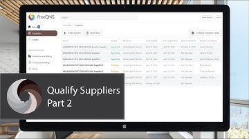 How To: Create and Qualify an Electronic Supplier Record FreeQMS 2020 Release Part 2