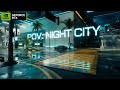 Relaxing Night Walk in Night City | Cyberpunk 2077 Ambience