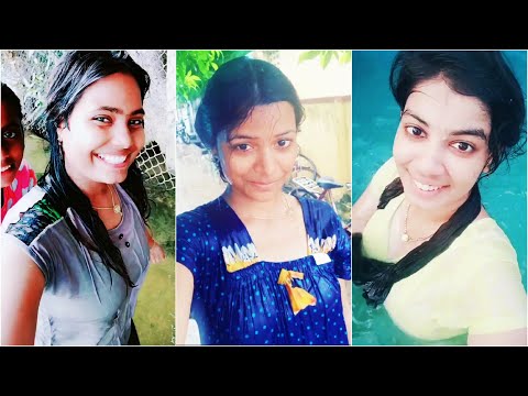 💞 Tamil 👧 Girls 🙈 Bath 😍 Tik Tok 😂 Videos | Tamil Girl Bath | Tamil Girl Wet Hot Swim Dress