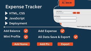 Build Your Own Expense Tracker Using JavaScript | Now No Regrets
