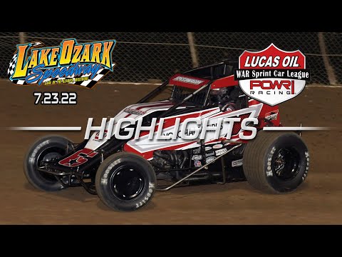7.23.22 Lucas Oil POWRi WAR Sprint Car League Highlights | Lake Ozark Speedway