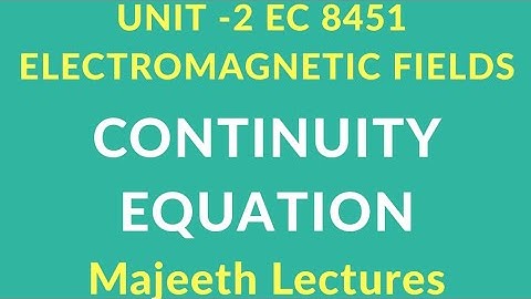 EC 8451-CONTINUITY EQUATION
