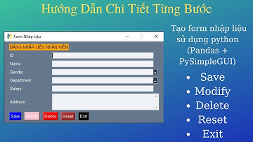 Làm Thế Nào Tạo Form Nhập Liệu Bằng Python  Thêm, Chỉnh Sửa, Xoá, Reset Bằng Pandas, PySimpleGUI