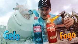 COCA COLA DE FOGO 1000º VS GELO -200º (Quem Vence?)