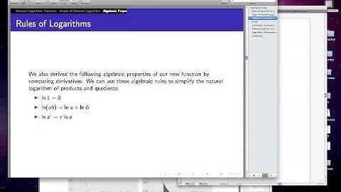Preview Lecture 2, Calculus II, The Natural Logarithm.