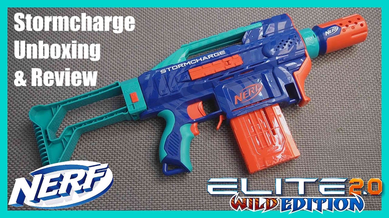 Nerf Elite 2.0 Stormcharge Motorized Blaster, 20 Nerf Elite Darts, 10-Dart  Clip, Stock, Barrel 