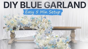 DIY AN ARTIFICIAL FLOWER TABLE RUNNER... EASY BLUE ROSE SILK GARLAND IN 5-MINUTES!