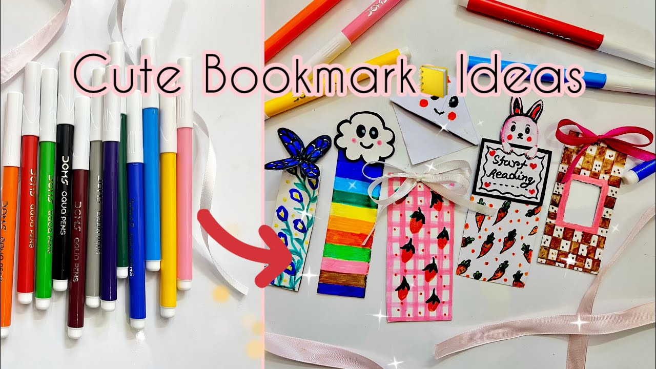 Easy & Aesthetic DIY Bookmark Ideas || Making bookmarks with water ...