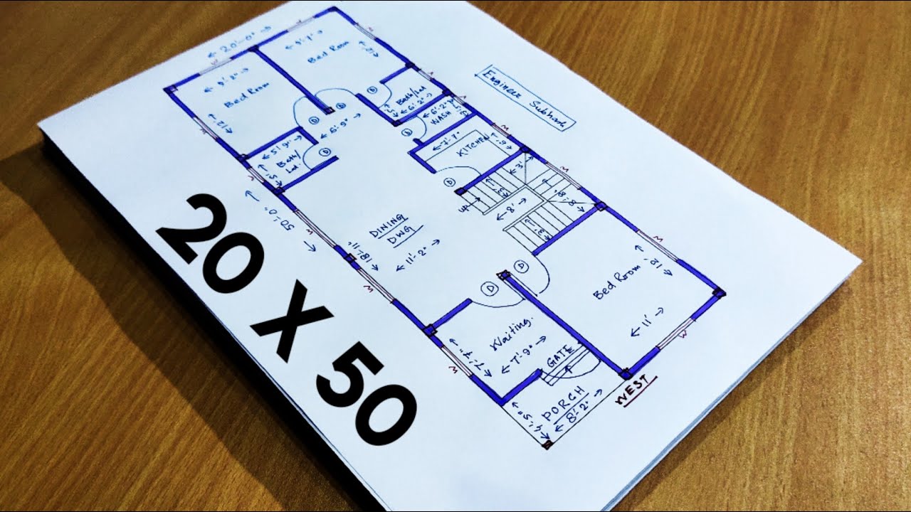 20 x 50 sqft house plan II 20 x 50 ghar ka naksha II 20 x