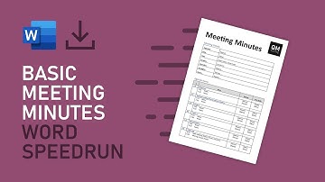 SPEEDRUN, Basic Meeting Minutes Template | Microsoft Word Tutorial [FREE DOWNLOAD]