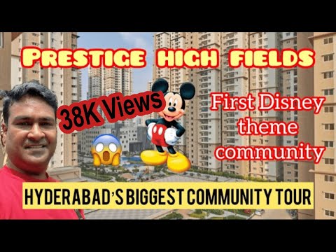 Prestige High Fields 🏠 Hyderabad's biggest 🙀 community tour vlog🙂 | Financial District 🏦 Hyderabad.