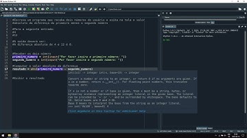 Programação Python –  Valor Absoluto da Diferença de Dois Números