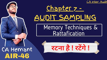 CA Inter audit Chapter 7 | Audit Sampling - SA 530
