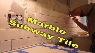 Marble subway tile Kitchen  backsplash, Quick view. With Diagonal Herringbone by Sal DiBlasi 1,876 views 2 months ago 12 minutes, 3 seconds
