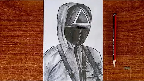 How to Draw Squid Game Guard Triangle Mask Easy for Beginners | Step by Step Drawing Tutorial