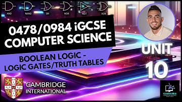 0478/0984 iGCSE Computer Science - Unit 10 Lesson 1: Boolean Logic - Logic Gates and Truth Tables