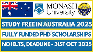 Study FREE in Australia! Monash University – MSDI Fully Funded PhD Scholarships 2025 | How to Apply