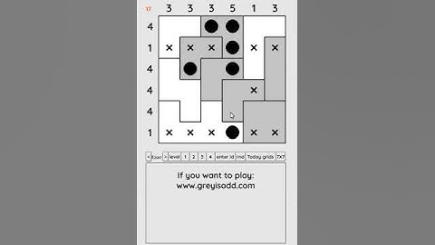 Grey is Odd - Today grids. Solution level 4 6X6 dated 04-06-2024