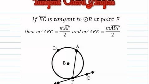 Circles - Tangent - Chord Angles