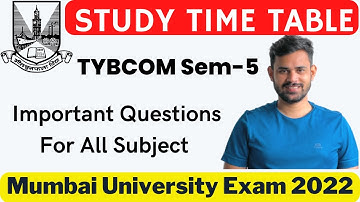 TYBCOM Semester 5 study plan 2022 | Mumbai University exam 2022
