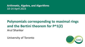 Polynomials corresponding to maximal rings and the Bertini theorem... Arul Shankar, 13/04/2023