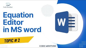 Equation Editor in MS Word | How to use Equation Editor in MS Word |Mathematical Formula in MS Word