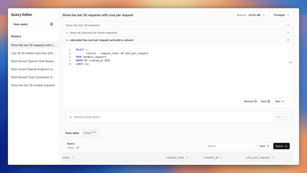 Query LLM logs with an AI SQL editor - YouTube