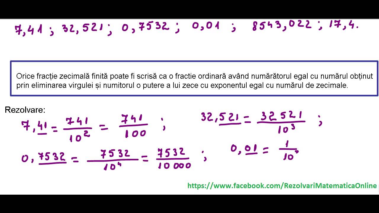 Clasa A V A Fractii Zecimale Exercitiul 3 Youtube