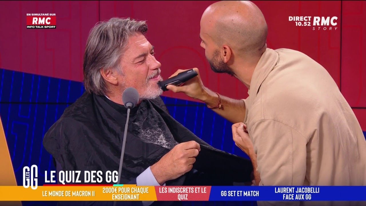 Les Grandes Gueules": la barbe d'Alain Marschall rasée en plein direct -  YouTube