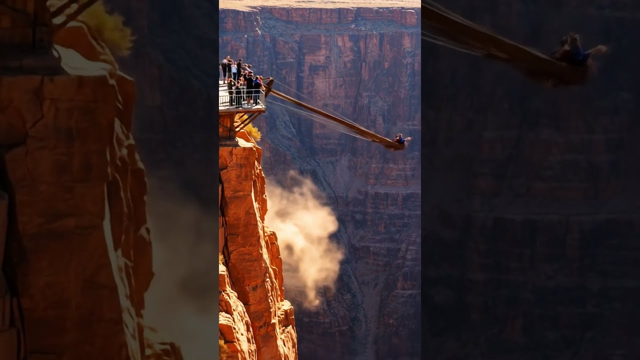 Swing Ride Over Cliff Collapses Shorts