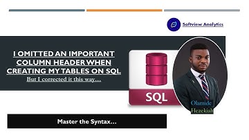 HOW TO EDIT A COLUMN NAME ON SQL (THE ALTER STATEMENT)