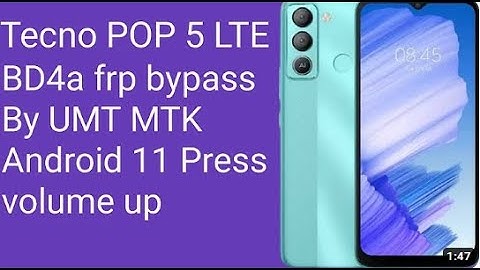 Tecno Pop 5 LTE Frp Unlock  Pop 5 LTE Bypass Google Account UMT PRO one click
