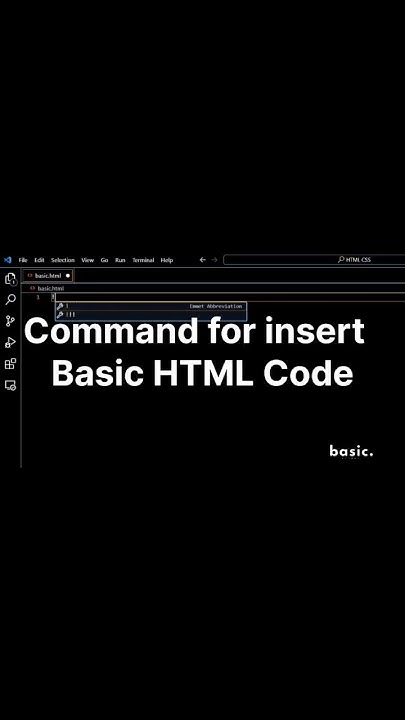 Command (Basic Structure Of HTML Code) #basiccode #html #coder #vscode ... image.