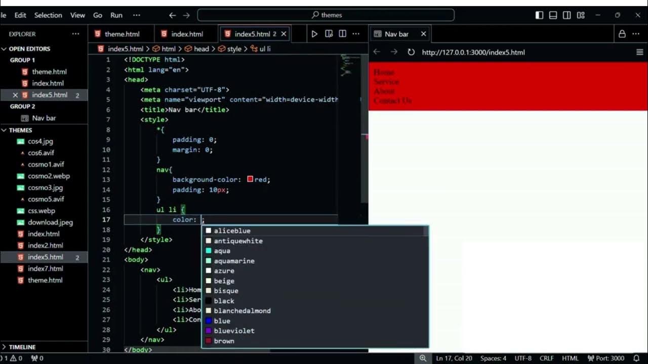 How to create Navigation Bar in html without using flex box. - YouTube