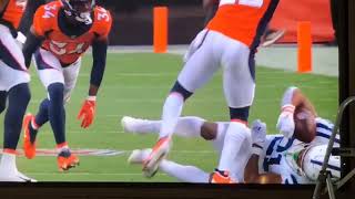 Nyheim Hines Colts RB Injury Knock Out -  Concussion Vs Broncos - TNF
