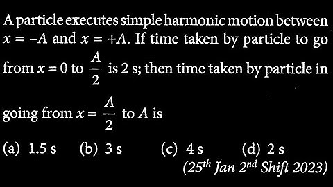 A particle executes simple harmonic motion between x = - A and x = A . If time taken by SW DTS 12 Q7