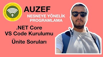 AUZEF C# Nesneye Yönelik Programlama 01. ünite Windows 10 .NET core ve VS Code Kurulumu
