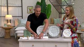 Mrs. H by Dee Hilfiger Set of 4 100% Cotton Square Napkins on QVC