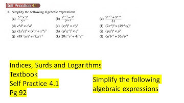 Indices Surds and Logarithms self practice 4.1 Q1 add maths form 4 latih diri 4.1 tingkatan 4