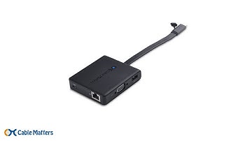 USB C Multiport Hub Adapter (USB C Dock) w/ HDMI DP VGA, USB, Fast Ethernet, 60W PD | Cable Matters