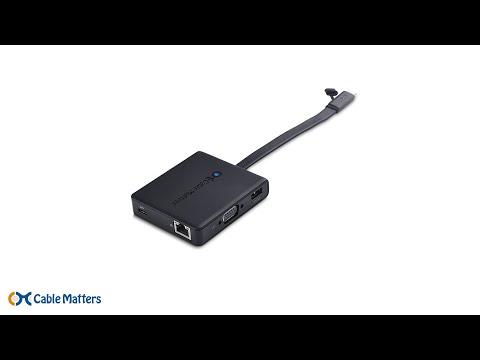 USB C Multiport Hub Adapter (USB C Dock) w/ HDMI DP VGA, USB, Fast Ethernet, 60W PD | Cable Matters