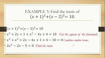 SOLVING QUADRATIC EQUATIONS NOT WRITTEN IN STANDARD FORM - part2