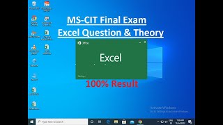 MSCIT Final Exam Excel Question