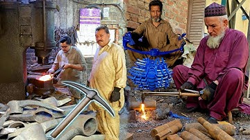 How This Old Man ls Making Complete Pickaxe In a Small Workshop