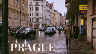 Cinematic Rainy Morning Walk in Prague - Beautiful Streets of Old Town - Relaxing City Ambiance ASMR