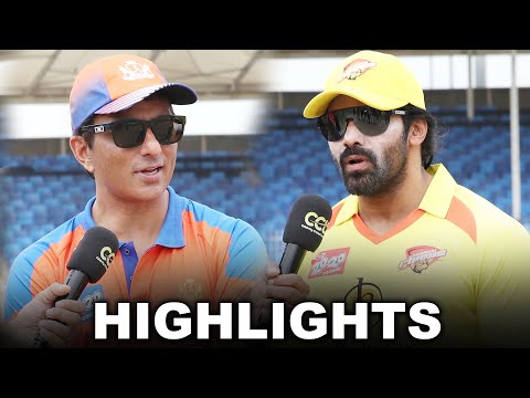 Chennai Rhinos vs Punjab De Sher Highlights | Sonu Sood, Arya | Cricket Highlights