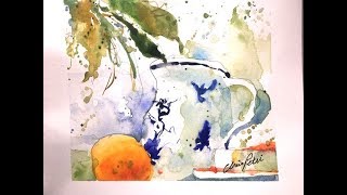 Watercolor Painting of Vase & Fruit  with Chris Petri