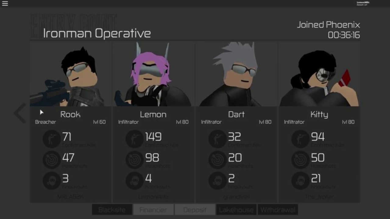 Entry Point New Ironman Gamemode - entry point roblox characters